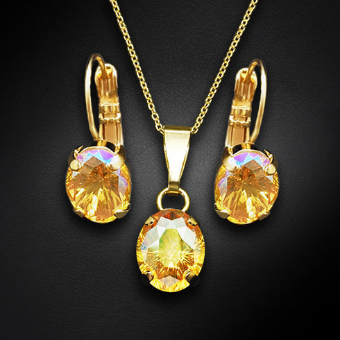 Komplektas "Mistika II (Šviesus Topazo Blizgesys)" su Swarovski™ kristalais